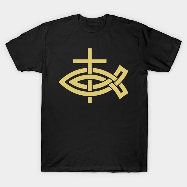 Christian cross and fish sign T-Shirt by Reformer